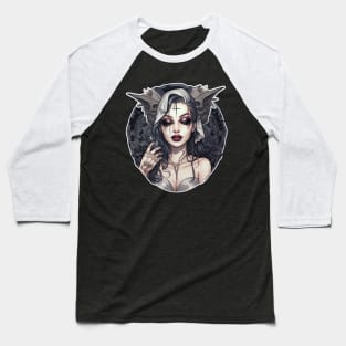 Inked Girl Tattooed Cyberpunk Baseball T-Shirt